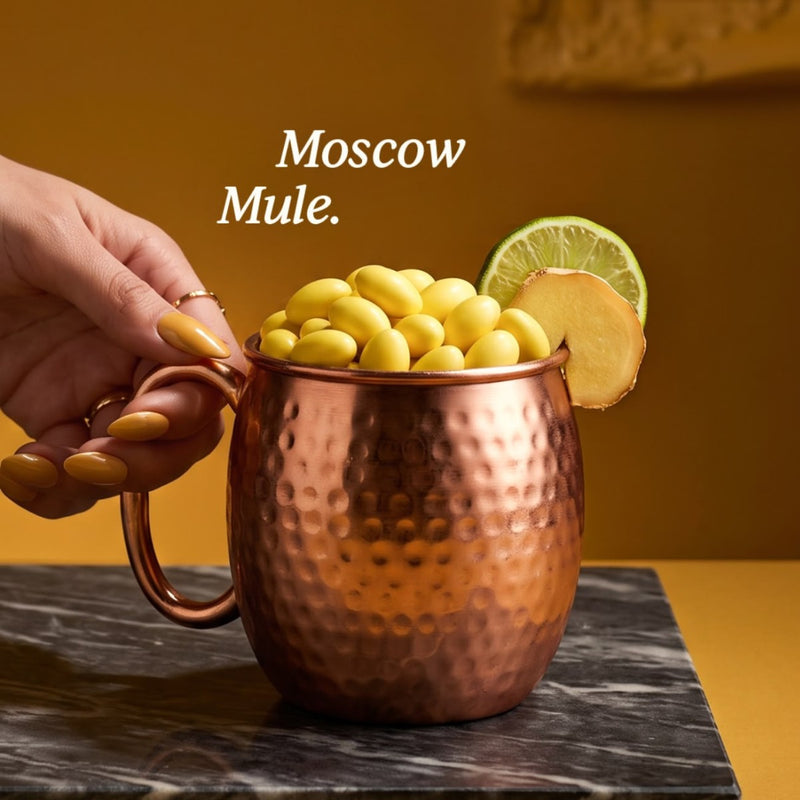 Maxtris Dragées Mixology Moscow Mule 500 g – Dragées Jaunes au Chocolat Blanc avec Cœur Liquoreux au Goût Moscow Mule pour Fêtes et Événements