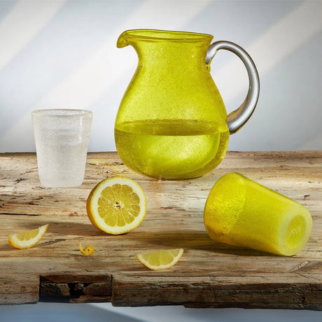 Zani Serafino Gobelet Eau Memento Jaune Transparent 30cl en Pâte de Verre