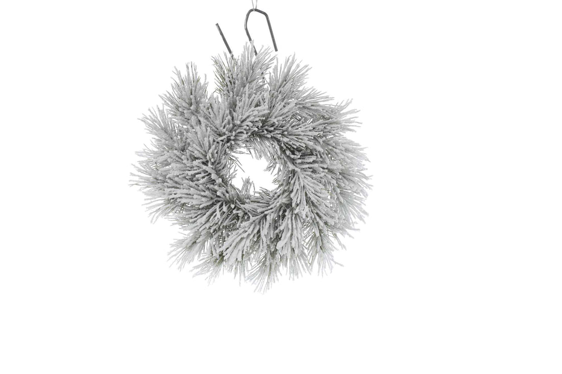 Couronne de Noël en pin enneigé ARPIMEX D 35 cm