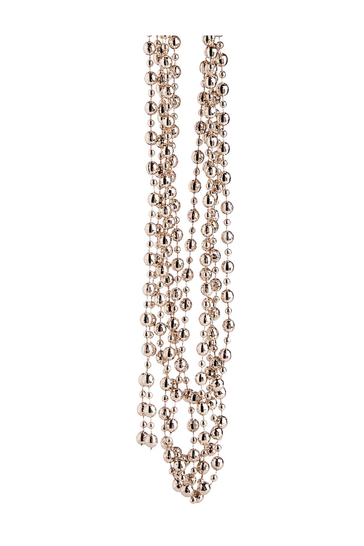 Collana Natale Perle Plastica D 8 Mm 2,7 Mt Gold Light