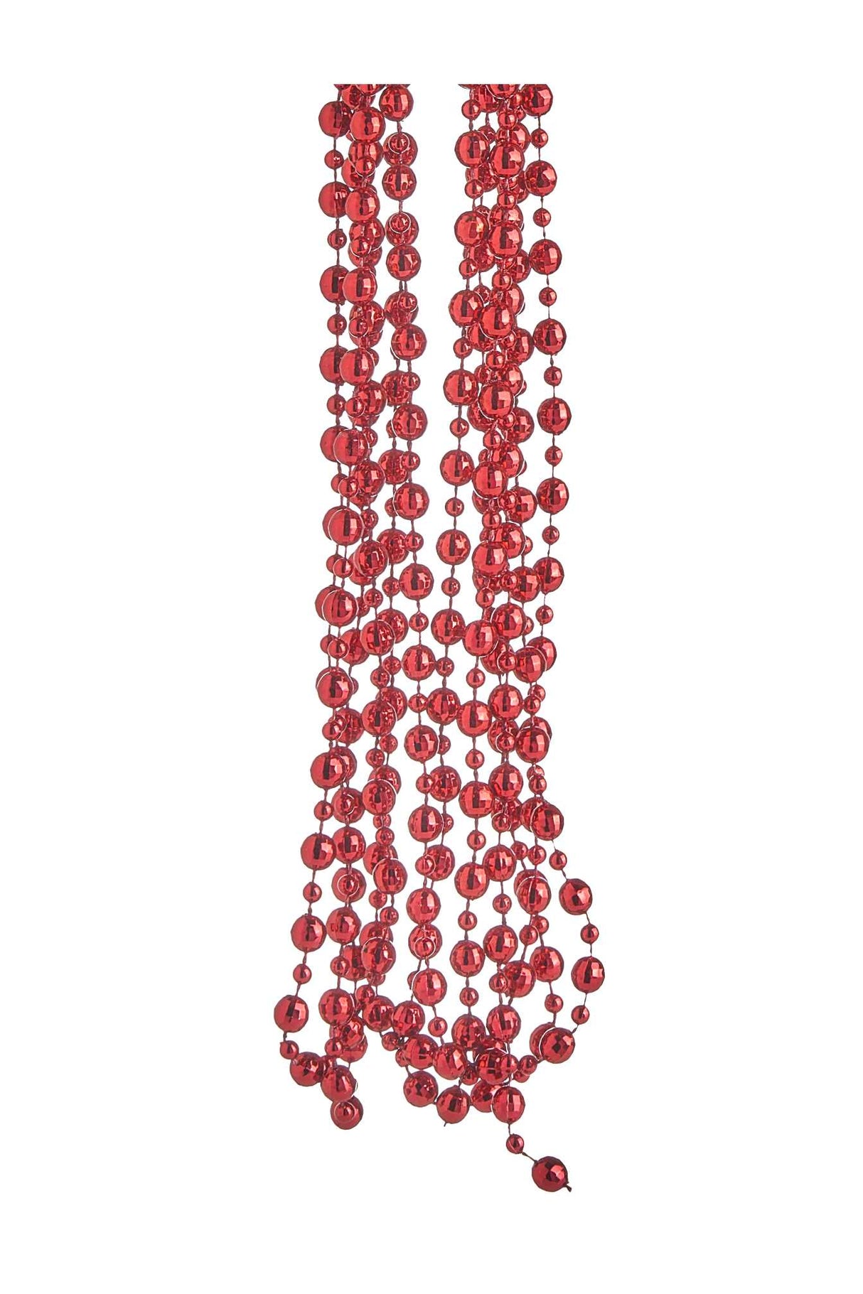 Christmas Necklace Plastic Pearls D 8 Mm 2.7 Mt Red