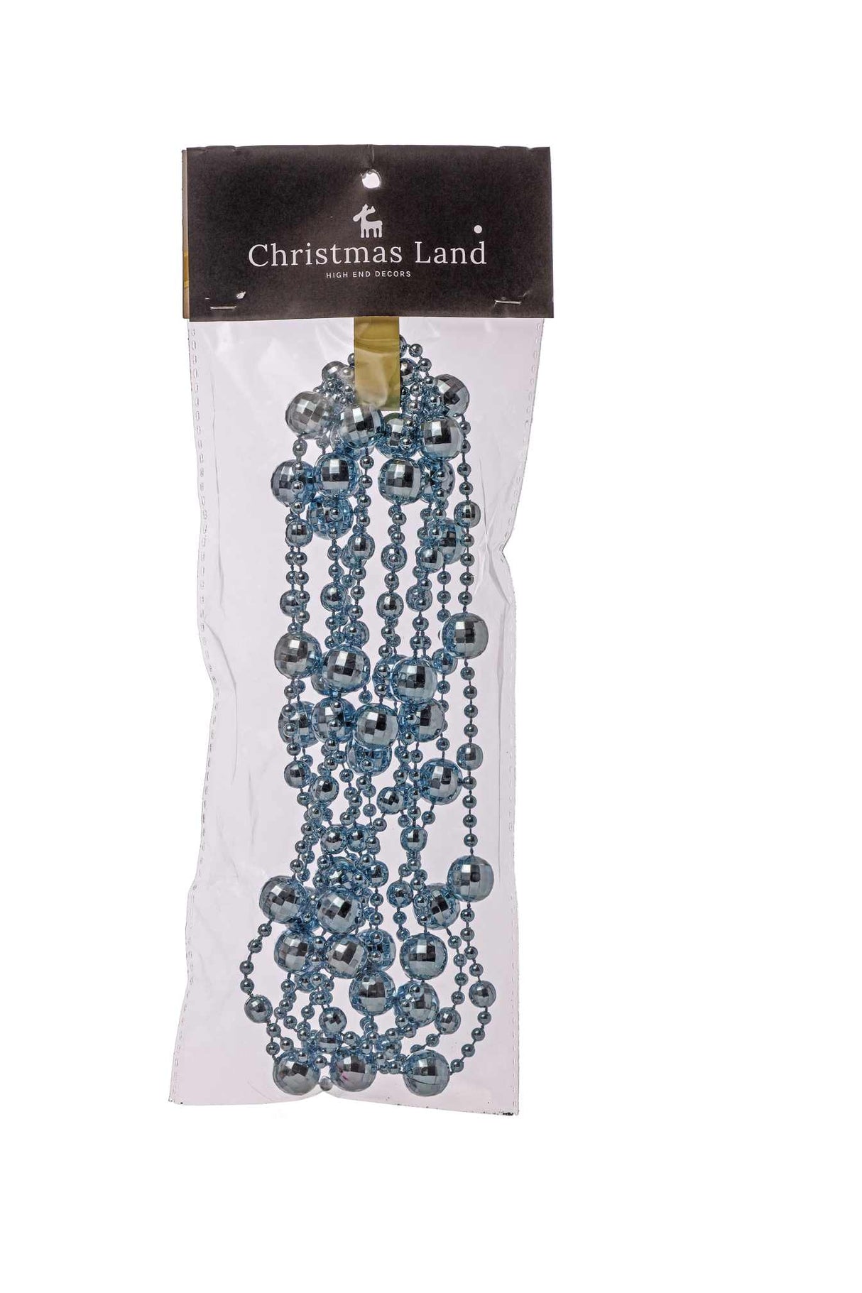 Collana Natale Perle Plastica D 14 Mm 2,7 Mt Blu