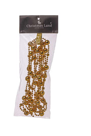 Collier de Noël ARPIMEX, perles en plastique, diamètre 14 mm, 2,7 mm, or