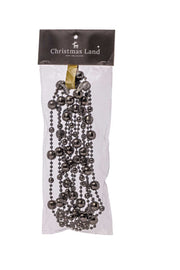 Collier de Noël ARPIMEX, perles en plastique, diamètre 14 mm, 2,7 m, argent