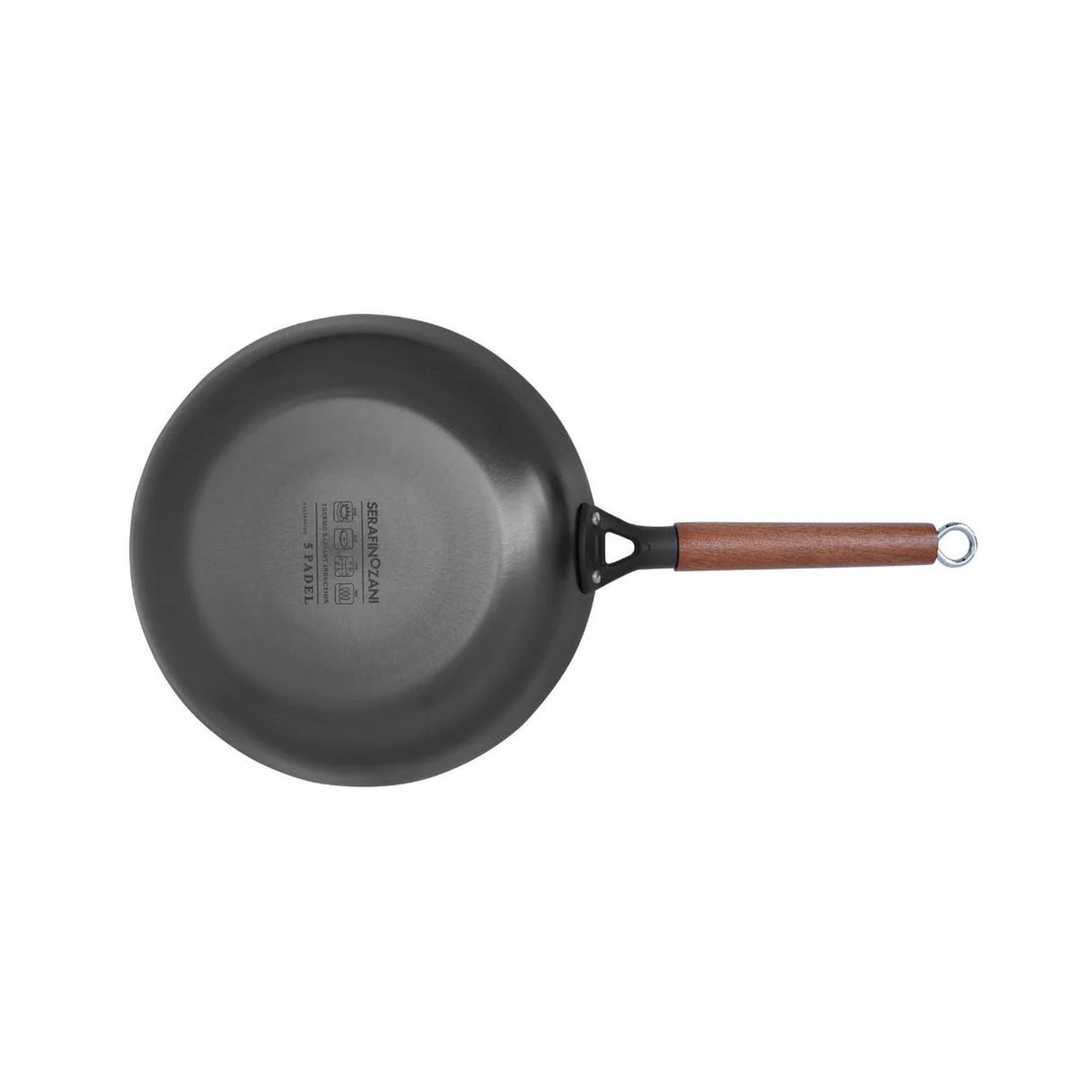 Zani Serafino Poêle 5 Padel en Fer D 24 Cm avec Manche en Bois