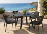 Moia Greenwood Table Rond Alberese Aluminium Anthracite D 120 cm