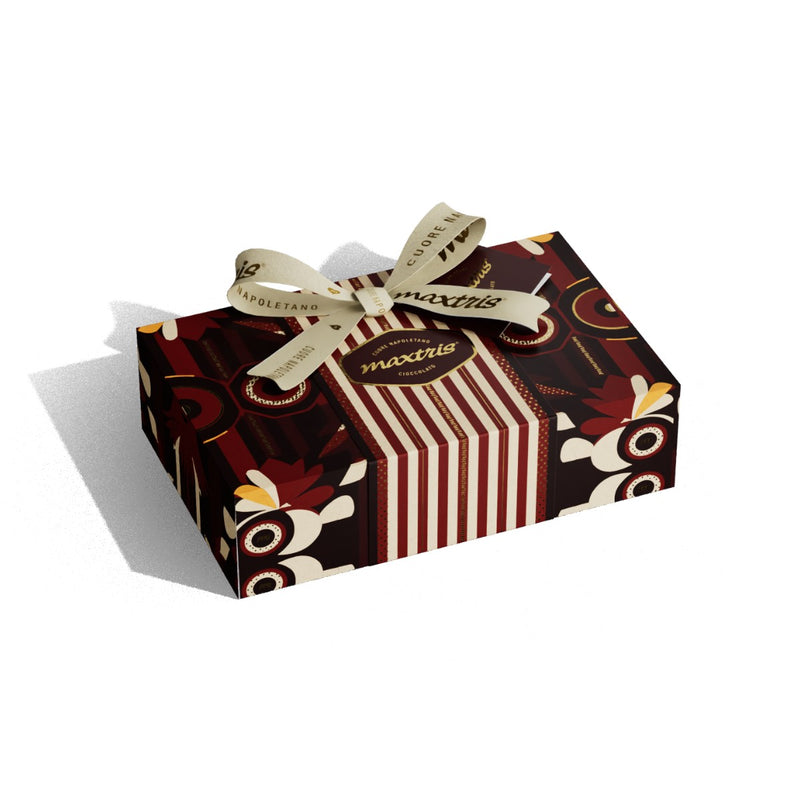 Maxtris Linea Regalo Boîte Bordeaux Chocolat Noir 350 g – Emballage Cadeau avec Chocolats Assortis pour Fêtes et Occasions Spéciales