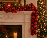 EDG Enzo De Gasperi Festoon Noël PalleMix X 50 L 170 Cm D 8 Cm D 10 Cm Rouge