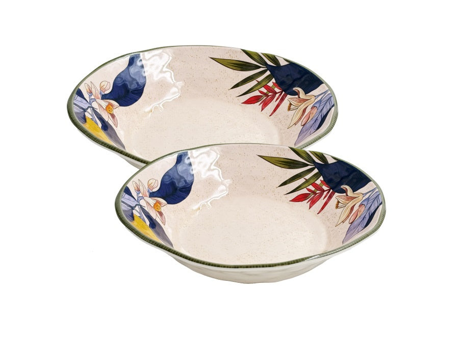 rose tulipani rose tulipani limu set 2 piatti fondi d 21 cm agrumi melamina ean 8018594836051