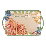 ROSE &amp; TULIPS Coastal Tray with Octopus Handles Melamine