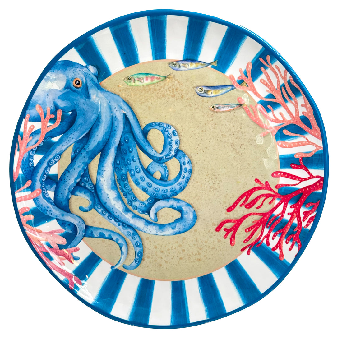 Plateau rond Coast ROSE &amp; TULIPS D 42 cm Octopus Mélamine