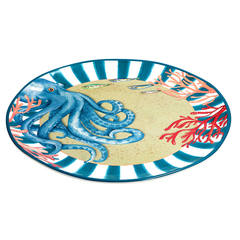 Plateau rond Coast ROSE &amp; TULIPS D 42 cm Octopus Mélamine