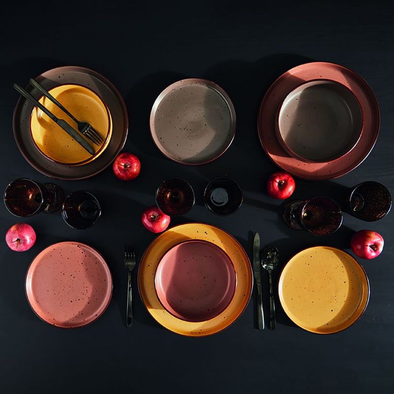 Tognana Urban Bruges Piatto Dessert in Stoneware Marrone Ø20,5xH2,5 cm – Piattino Elegante in Gres per Dolci e Frutta