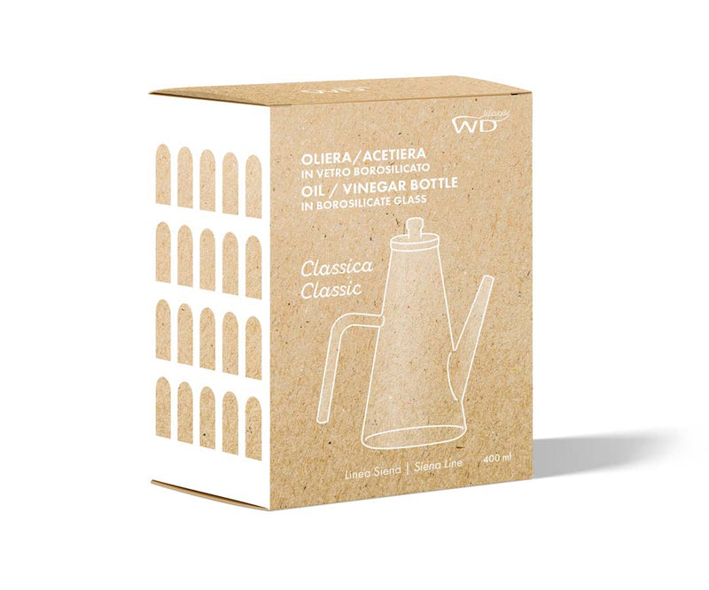 WD Lifestyle Huilier Vinaigrier en Verre Borosilicaté 400 ml – Doseur pour Huile et Vinaigre de Table