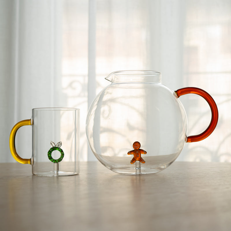 Tasse en verre borosilicaté WD LifeStyle 420 ml, décoration de couronne de Noël