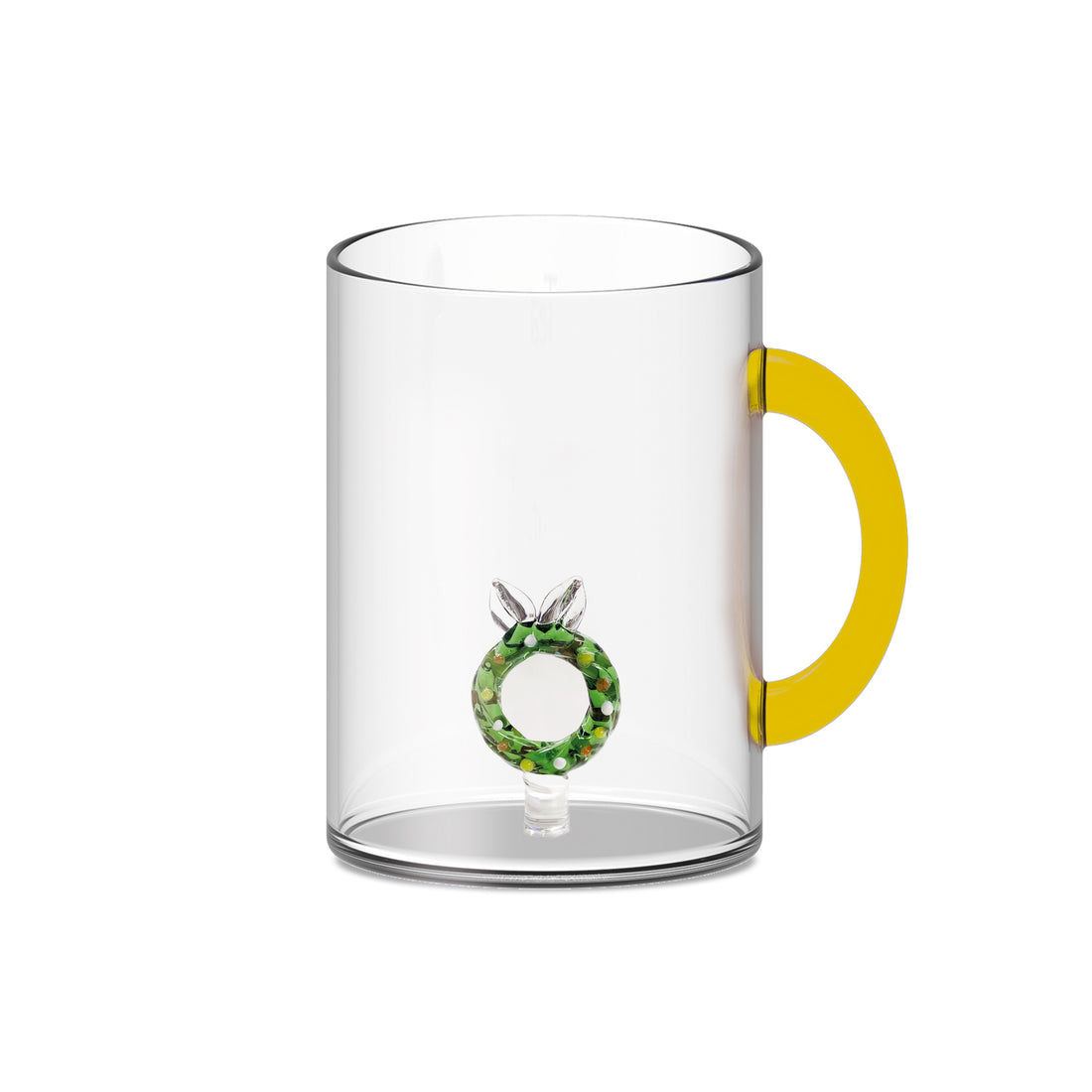 Tasse en verre borosilicaté WD LifeStyle 420 ml, décoration de couronne de Noël