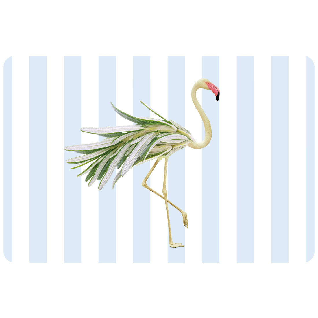 Set de table double face WD LifeStyle 43 x 30 cm en PVC avec motif flamant rose