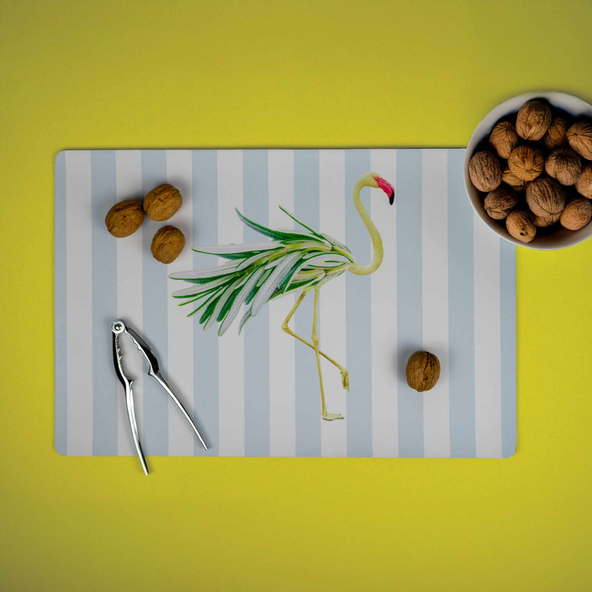 Set de table double face WD LifeStyle 43 x 30 cm en PVC avec motif flamant rose