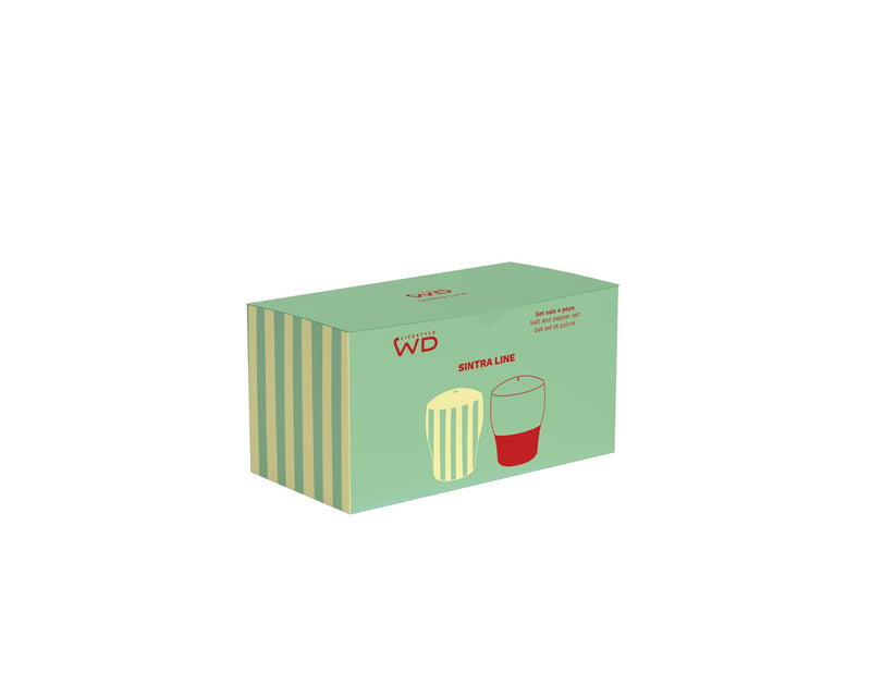 Ensemble sel et poivre en grès WD LifeStyle 6,5 x 6,5 x 8 cm Vert Jaune Rouge