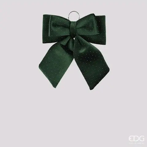 EDG Enzo De Gasperi Fiocco Natalizio con Brillanti H40x30 cm Verde Scuro – Decorazione di Natale