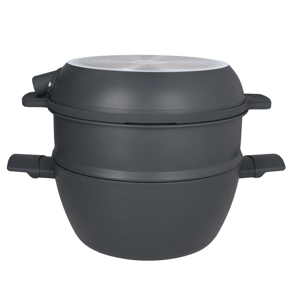 Tognana Batteria di Pentole 11 Pezzi  Modulo Dark Grey in Alluminio Beige – Set Pentole e Casseruole per la Cucina
