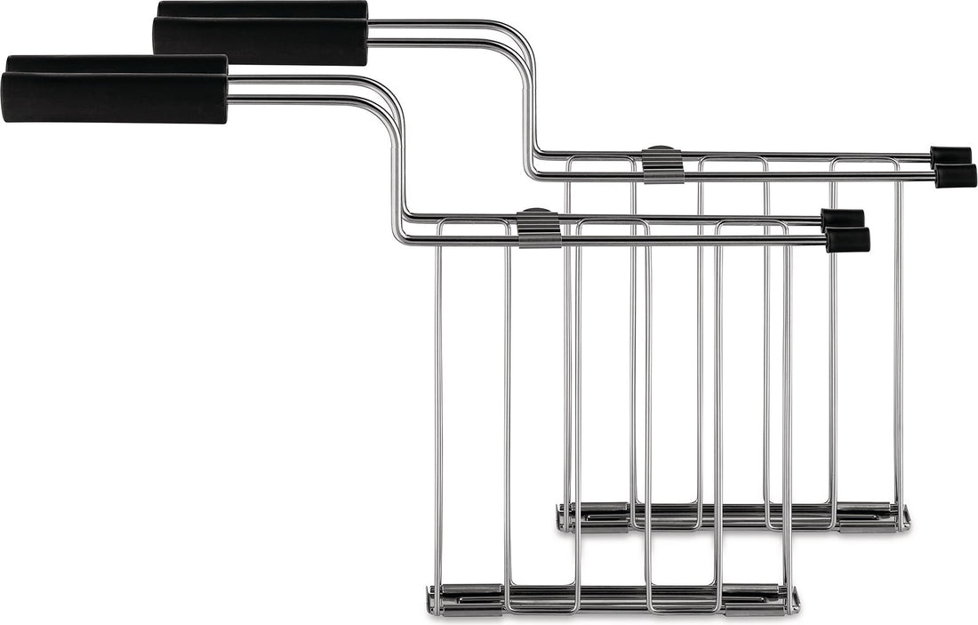 Alessi Toru, 2 Pinces à Toasteur Noires en Acier Inoxydable et Résine Thermoplastique