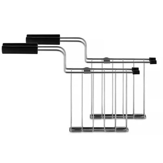 Alessi Toru, 2 Pinces à Toasteur Noires en Acier Inoxydable et Résine Thermoplastique