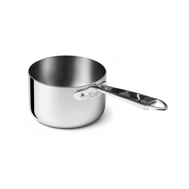 AGNELLI Faitout haut Aluinox 3Ply 1 Anse Inox Poli 20x14 Cm