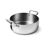 AGNELLI Casserole basse Aluinox 3Ply Inox brillant 24x9,5 cm 2 anses