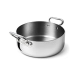 AGNELLI Casseruola Bassa Aluinox 3Ply Inox Lucida 32x12 cm 2 Manici