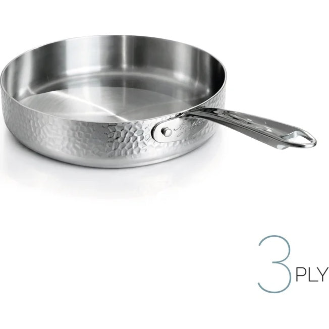 AGNELLI Poêle Aluinox Martelé 3 plis 28x6 cm 1 Anse Inox