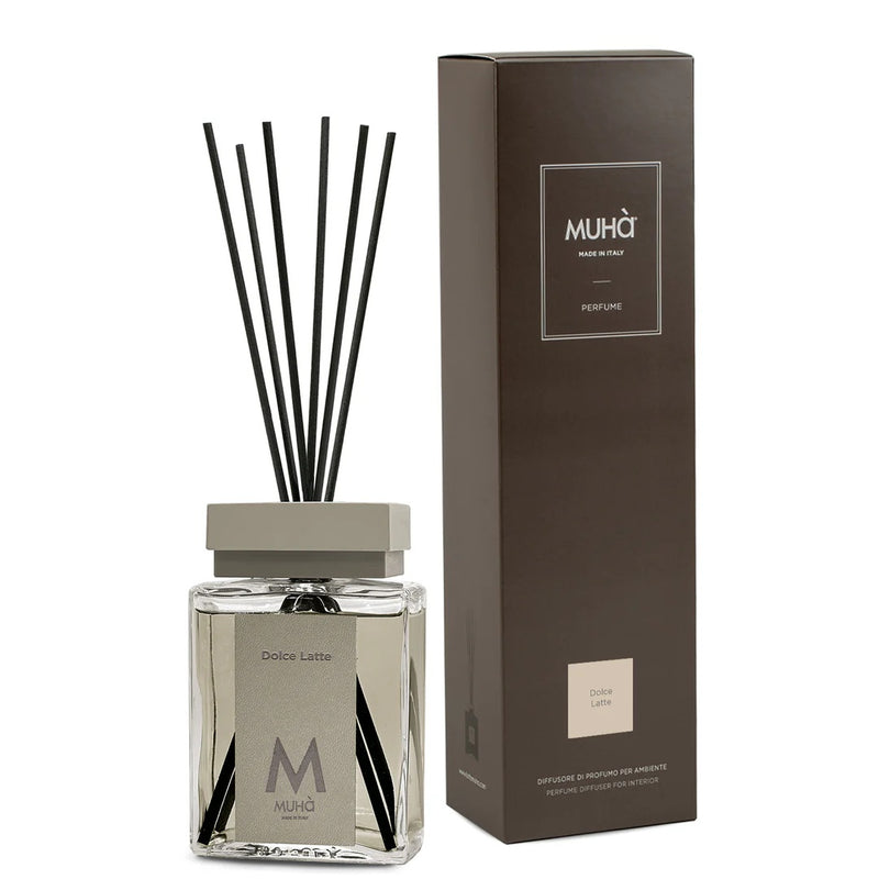 Muhà Luxe Parfum Diffuseur d'Ambiance avec Bâtonnets Doux Lait 100 Ml