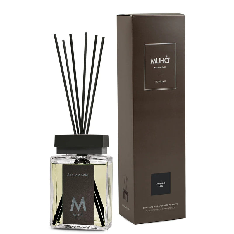 Muhà Luxe Parfum Diffuseur d'Ambiance avec Bâtonnets Eau et Sel 200 ml