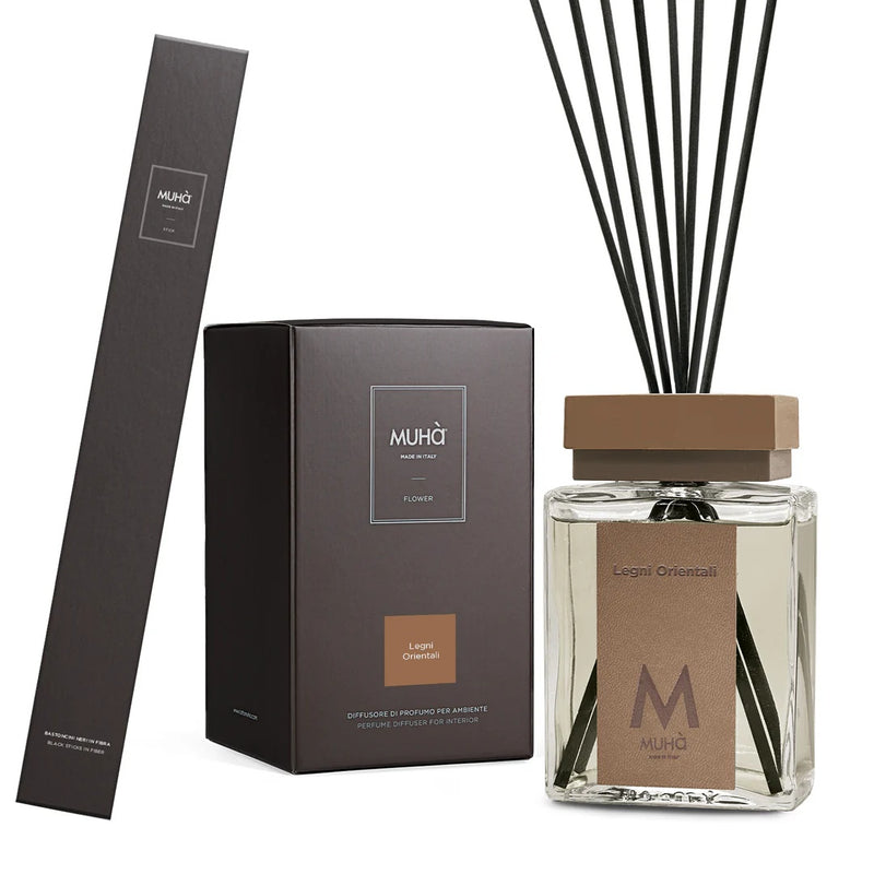 Muhà Luxe Diffuseur d'Ambiance avec Bâtonnets Bois Orientaux 1 000 ml