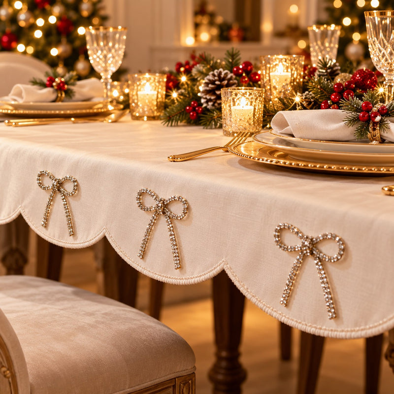 Piovaccari Nœud de Noël Bows with Diamonds Argent 6,5xH7 cm – Nœud décoratif avec diamants pour sapin de Noël, décorations et emballages cadeaux