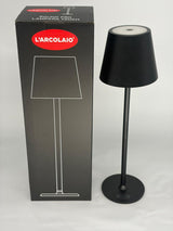 L'Arcolaio Lampe LED Tactile Rechargeable H 38 Cm 10 x 10 Cm IP54 Round Pro Noire