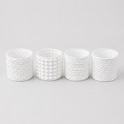 Bougeoirs en verre ARPIMEX Ø 7 cm H 6,8 cm Blanc Mix 4 pièces