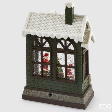 EDG Enzo De Gasperi Diorama Maison de Noël LED H26 cm avec Musique et Mouvement – Décoration de Noël