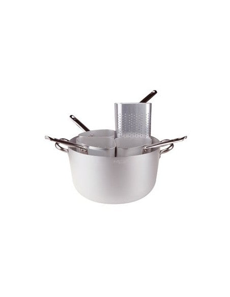 AGNELLI Casserole D 36 cm avec 4 passoires à quartiers – Faitout multifonction pour pâtes et légumes