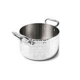AGNELLI Casserole haute martelée Aluinox 3 plis 24x16 cm avec 2 poignées en acier inoxydable