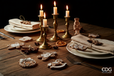 Christmas table setting with gingerbread decorations