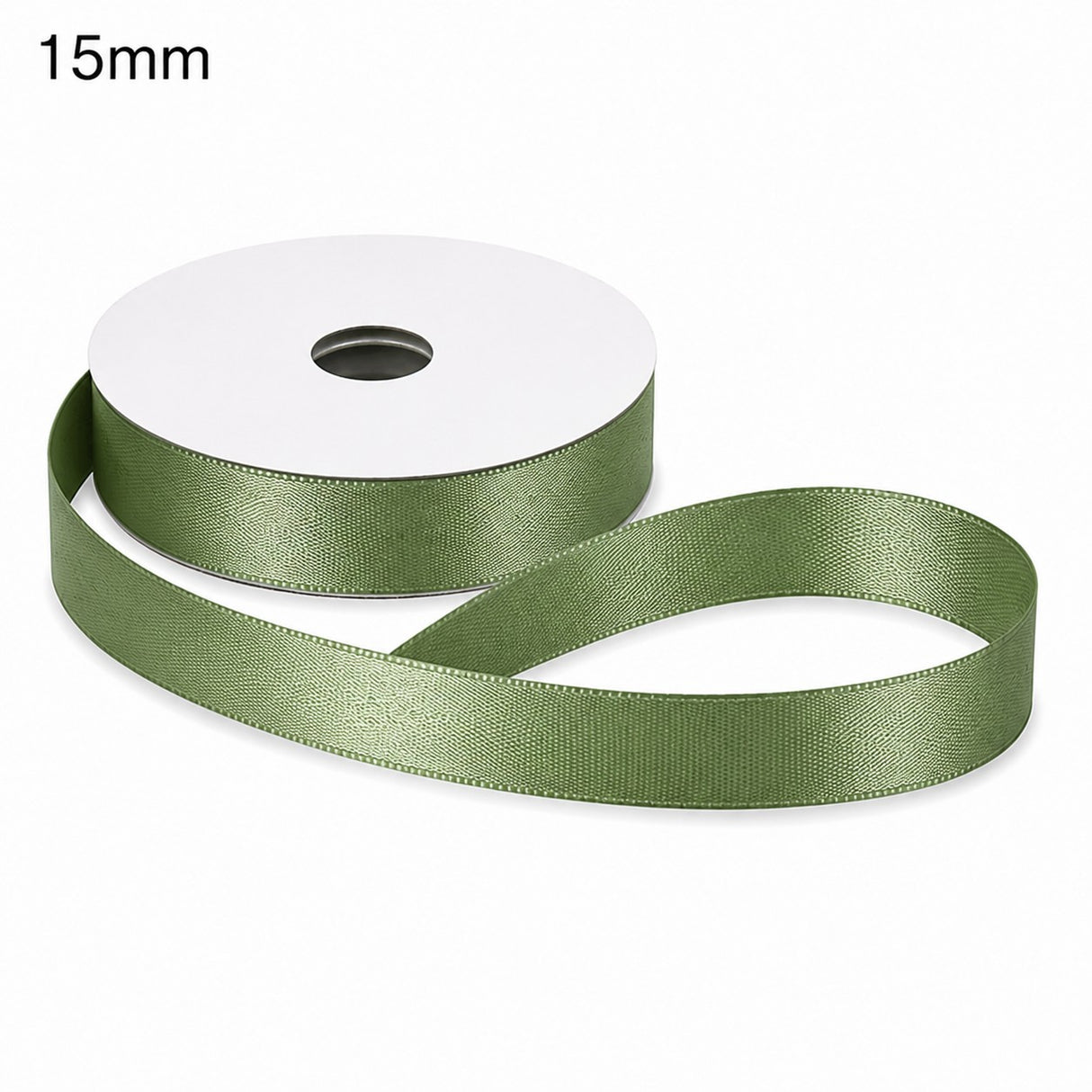 Ruban Double Satin Couleur Vert Sauge ETM 15 mm x 50 m