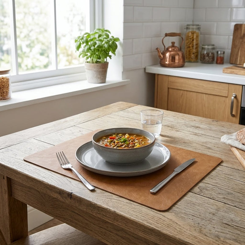 Versa Set de Table Ocre 30x45 cm en PVC – Set de Table Pratique et Lavable