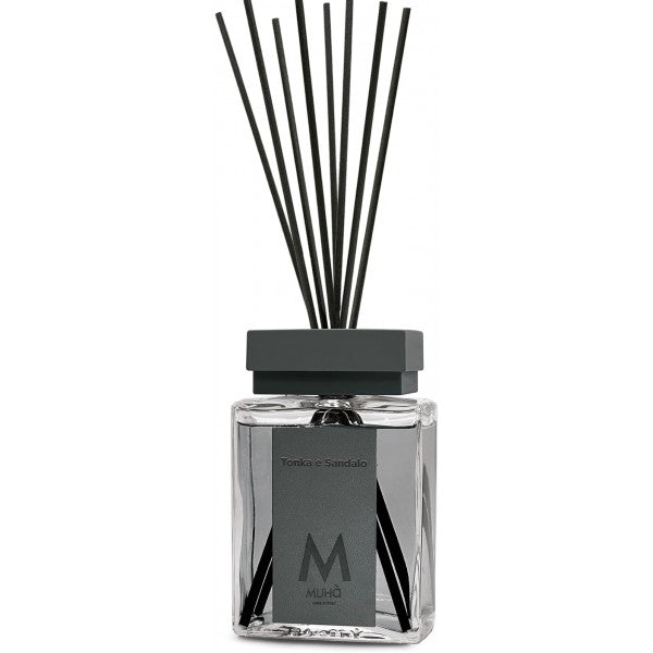 Muhà Luxe Parfum d'Ambiance avec Bâtonnets Tonka et Santal 500 ml