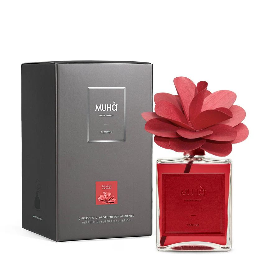 Muhà Diffuseur de Parfum Fleur Camélia Orange et Cannelle 500 Ml