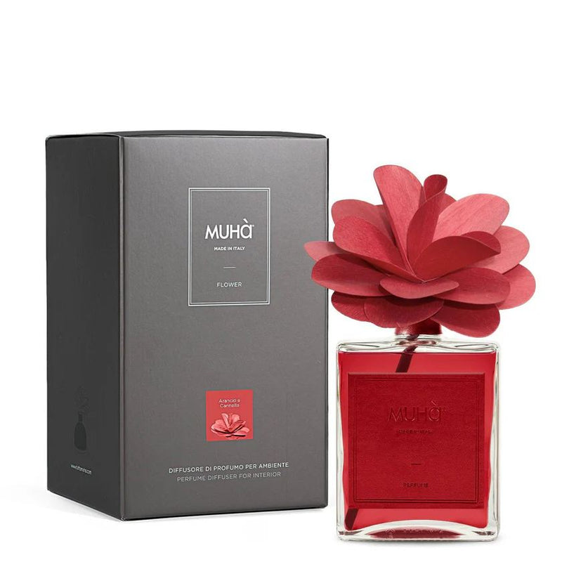 Muhà Diffuseur de Parfum Fleur Camélia Orange et Cannelle 500 Ml