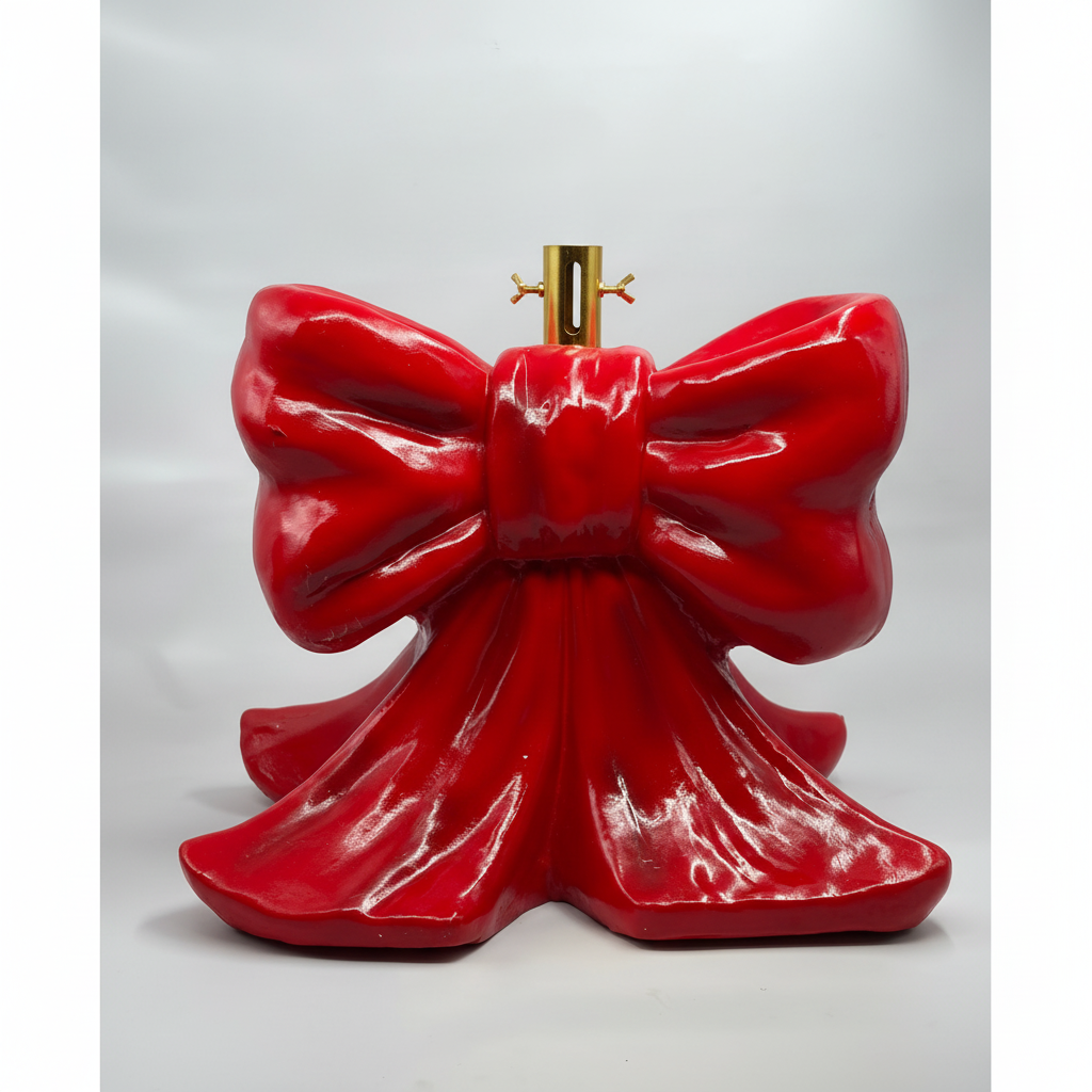 Nœud décoratif pour sapin de Noël Precious Home Base en polyrésine rouge 57 cm