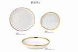 Assiette creuse Fade Pepita D 21,5 cm Porcelaine blanche et dorée