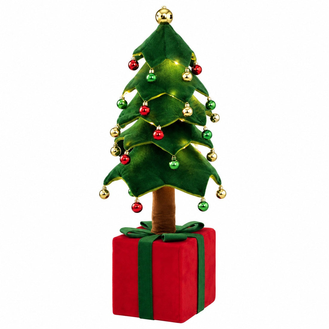 ad trend ad trend albero di natale con base pacco regalo e 51 led 35x35x70 cm verde rosso ean 8057586227743