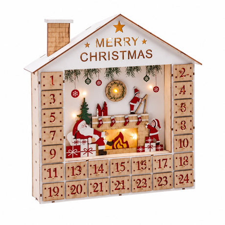 ad trend ad trend calendario di natale dellavvento mod casetta 10 led 34x8 cm h 36 cm bianco rosso ean 8057586255920